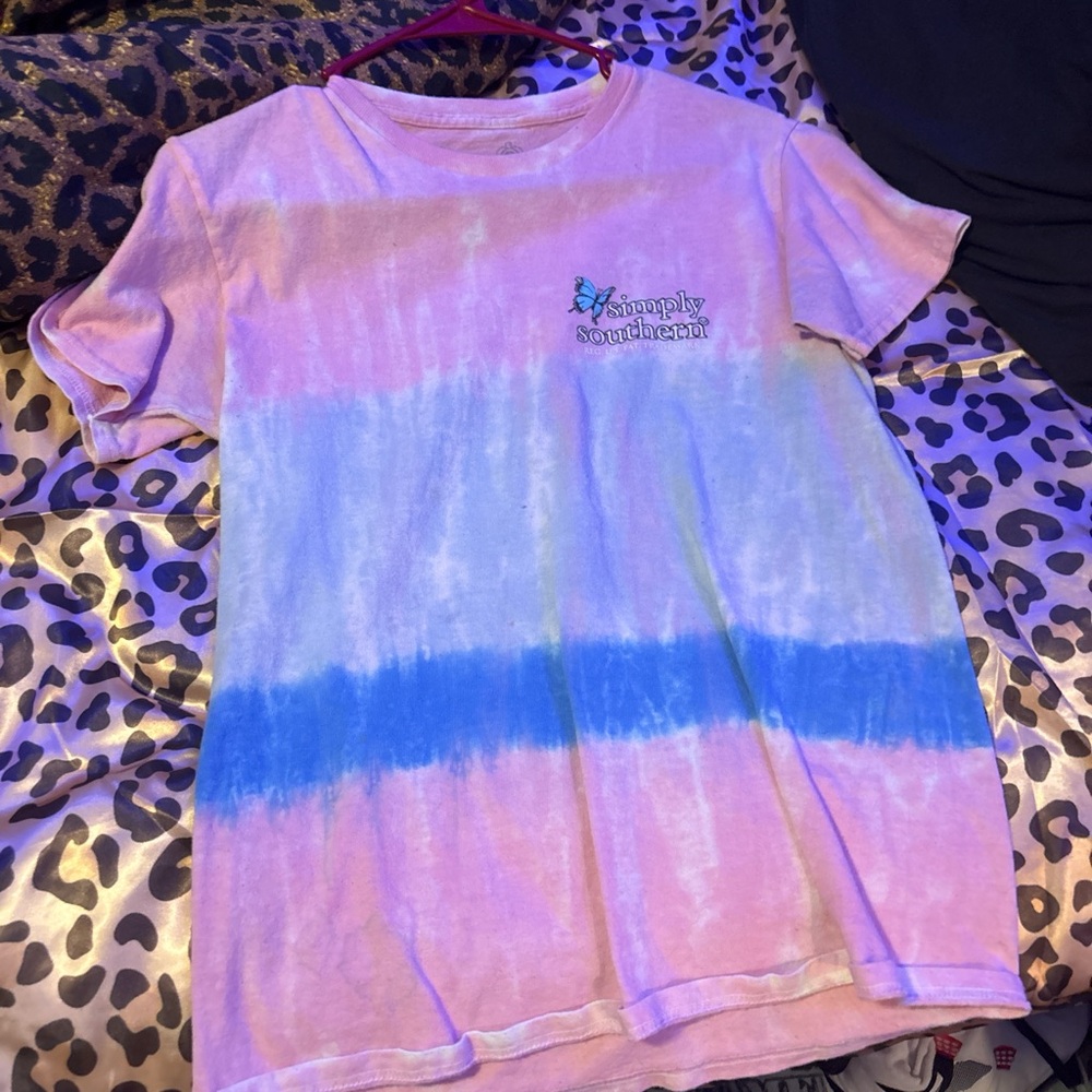 Simply Southern Pink and Blue Short Sleeve Tee